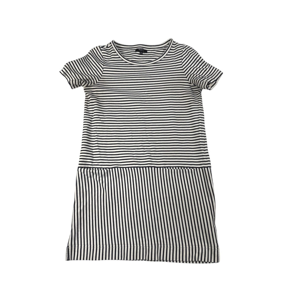 Madewell Striped Short Sleeve T-Shirt Dress Navy White Cotton Womens M